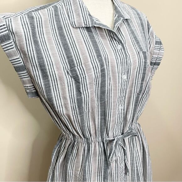 Japna Cotton Striped Shirt Dress Large - Picture 4 of 12